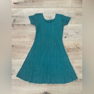 Vintage Teal cotton shirt dress size xs